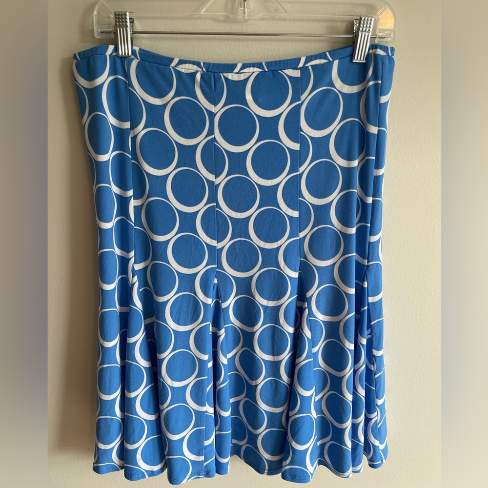 Vintage Made in USA Allison Taylor Blue and White Midi Skirt